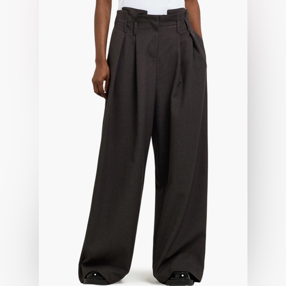 River Island Wide Leg Paper Bag Trousers